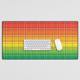 65 MCMLXV LGBT Rainbow Ombre Plaid Pattern Desk Mat