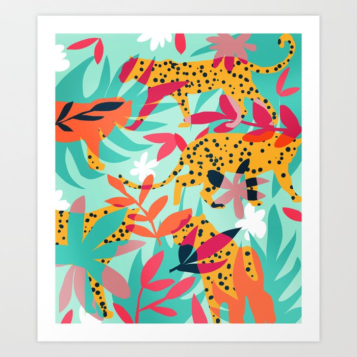 Chasing The Cheetah Painting Illustration Art Print By 83oranges