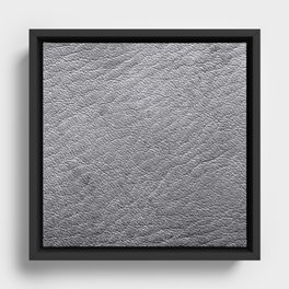Modern Silver Leather Collection Framed Canvas