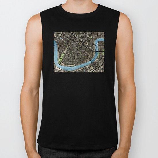 New Orleans City Map Biker Tank