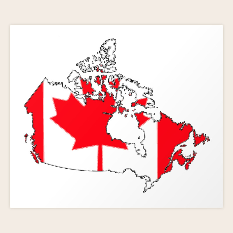 Canada Map With Canadian Flag Art Print By Havocgirl Society6 The country uses canadian dollar as its national several different flags have been used in canada before the advent of the current national flag. canada map with canadian flag art print