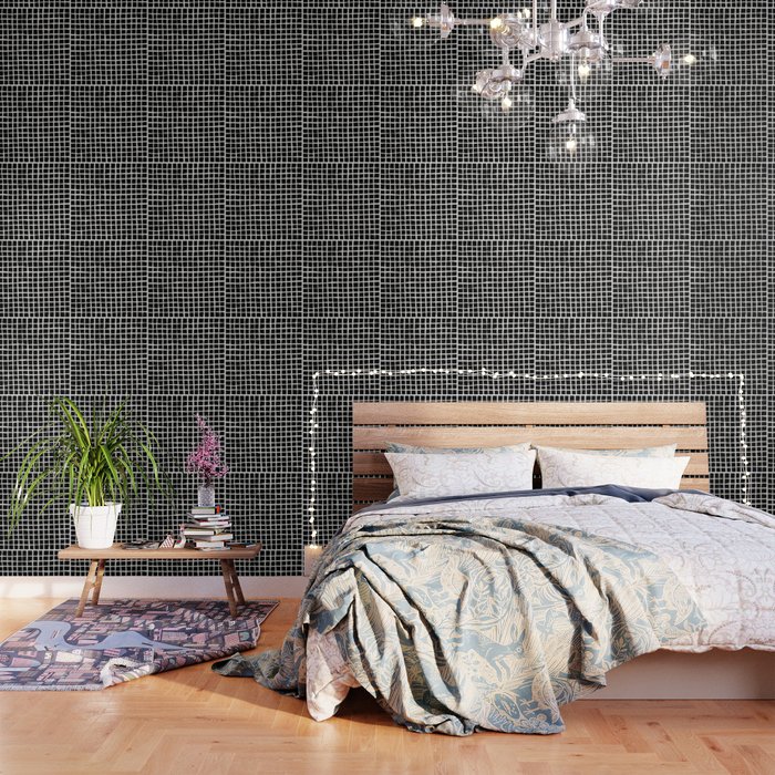 Strokes Grid Off White On Black Wallpaper By Formcreative