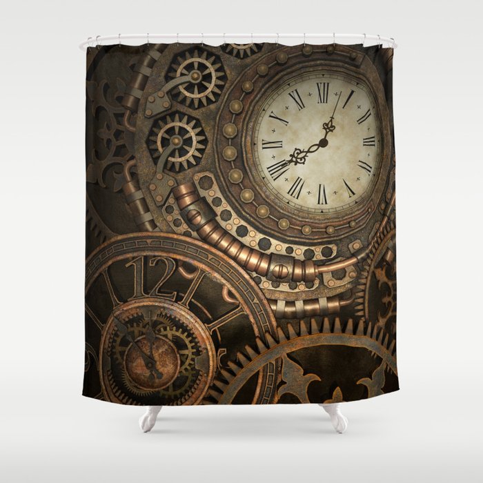 Steampunk Clockwork Shower Curtain