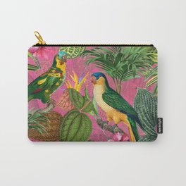 Vintage & Shabby Chic - Pink Tropical Bird Summer Garden Carry-All Pouch