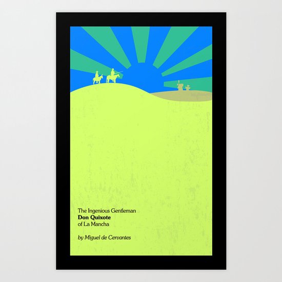 The Ingenious Gentleman Don Quixote of La Mancha by Miguel de Cervantes Book Cover Redesign Art Print