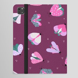 Moths - Nocturnal Wildlife Purple iPad Folio Case