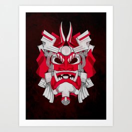 Samurai Mask Art Print