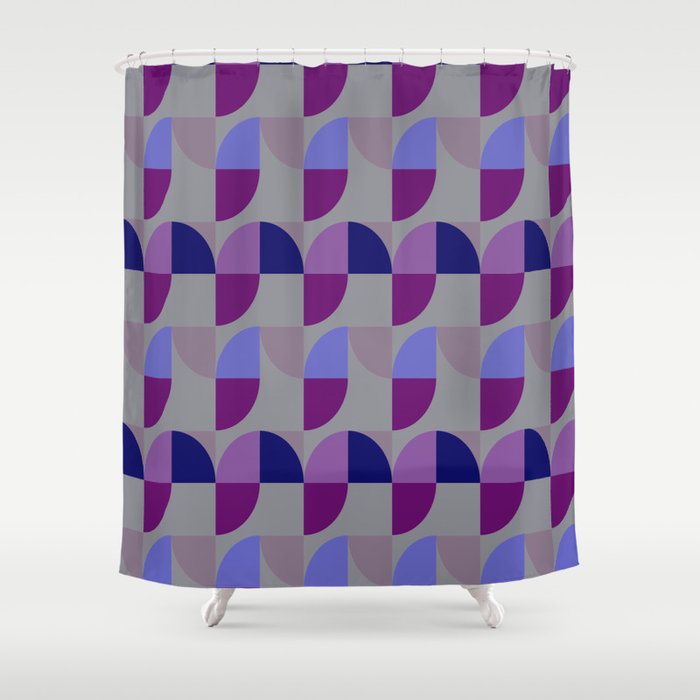 Vintage pattern Design violet blue grey Shower Curtain