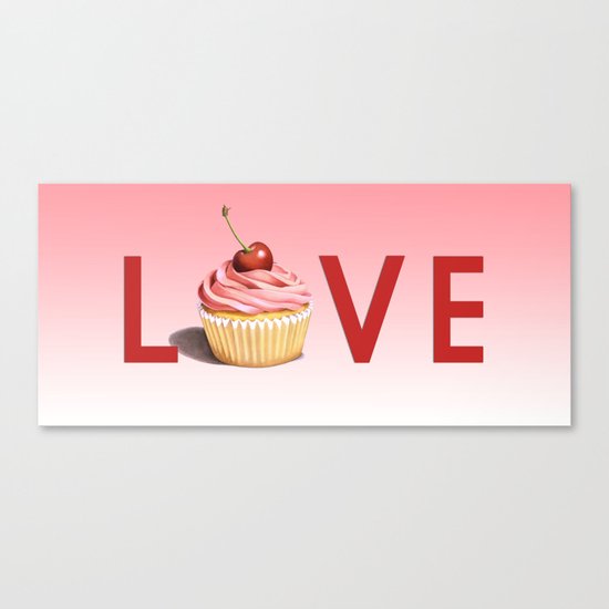 Perfect Pink Cupcake LOVE Canvas Print