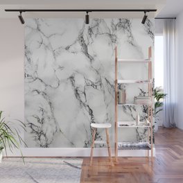 White Faux Marble Texture Wall Mural