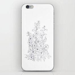 delphinium  larkspur flower drawing  iPhone Skin
