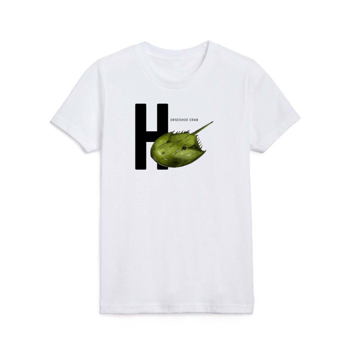 H is for Horseshoe Crab Kids T Shirt