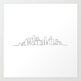 Houston Skyline Drawing Art Print