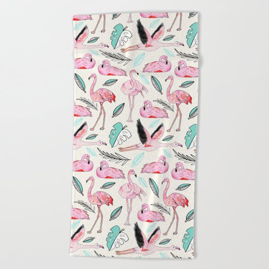 Flamingos Forever Beach Towel