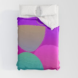Colorful 80s Arches and Circles Balance Duvet Cover