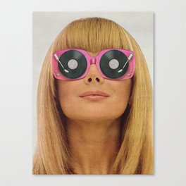 Pink Vinyl Sun Glasses Canvas Print
