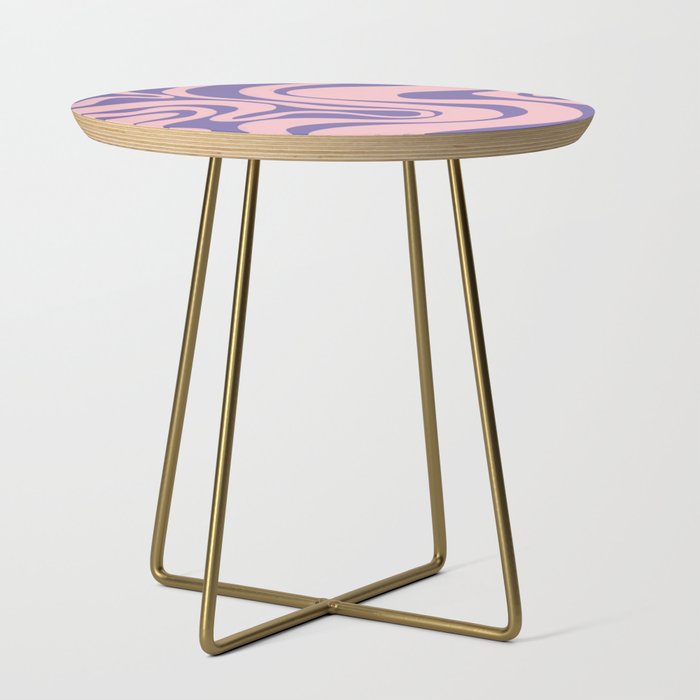 Swirl Lines in Blush Pink + Pastel Violet Side Table