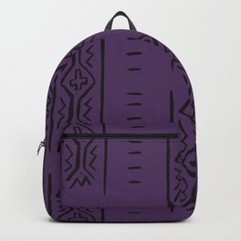 Mud Cloth Mercy Purple and Black Pattern   Backpack | Africa, Native, Digital, Ethnic, Bohemian, Pattern, Drawing, Goemetric, Global, Tribal 