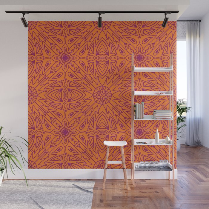 Symmetry Orange Wall Mural