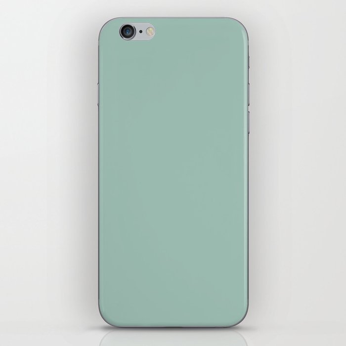 Pastel Aqua Blue Green Solid Color Hue Shade - Patternless iPhone Skin