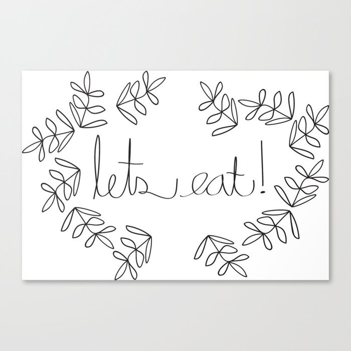 Let's Eat Pattern Canvas Print