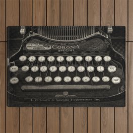 Old Typewriter Keyboard Outdoor Rug