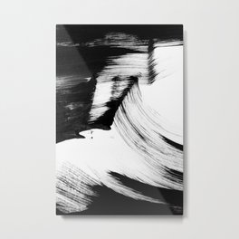 Black Abstract Brush Strokes nr 9 Metal Print