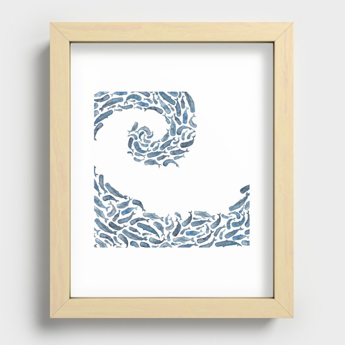 Whale Wave.  Recessed Framed Print