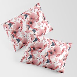 Pretty Girly Unicorn Floral Pattern Pillow Sham