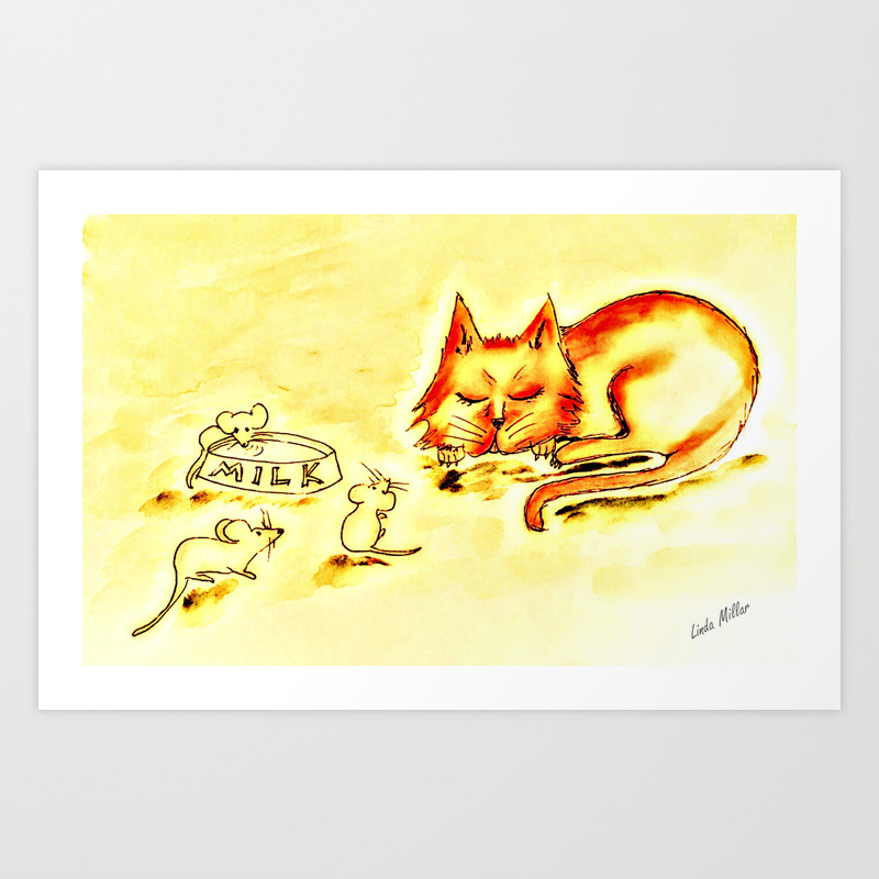 When The Cat S Away Art Print By Lindamillar Society6