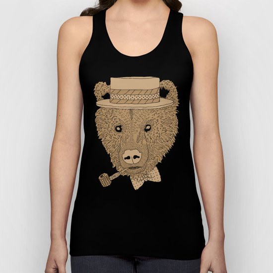 Barber Shop Bear Unisex Tank Top