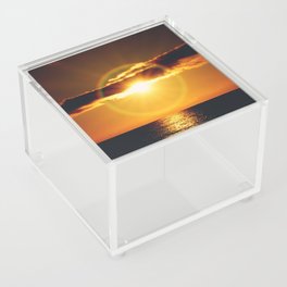 Sun halo at sunset over the ocean | Refraction of sunlight behind the clouds | Tenerife Acrylic Box