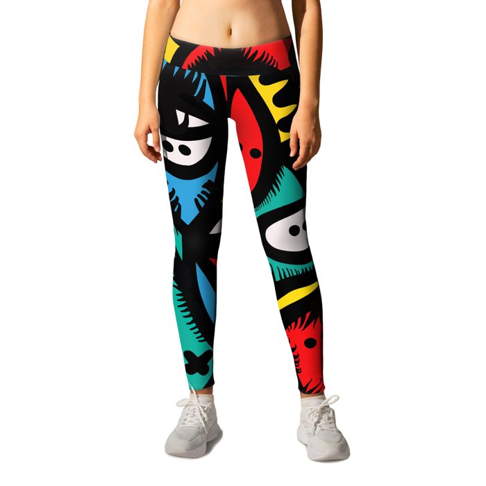 Hairy Cool Graffiti Street Pop Art Creatures Leggings