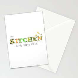 Gourmet Kitchen Art - My Kitchen Is My Happy Place Stationery Card