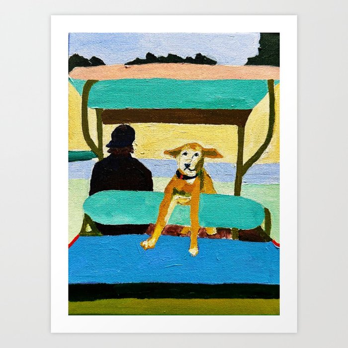 Golfcart Ride Art Print