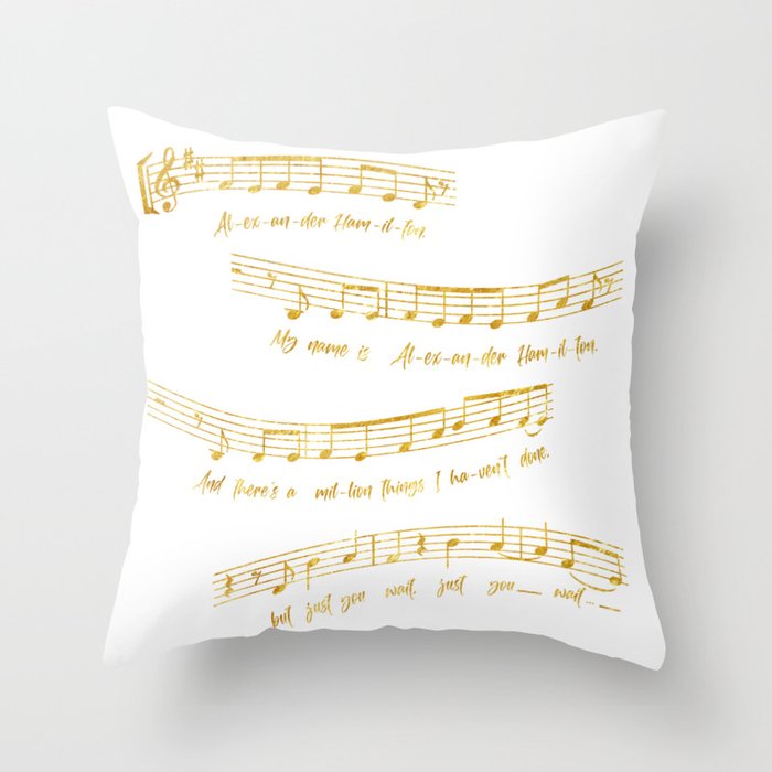 My Name is Alexander Hamilton | Musical Notes Throw Pillow