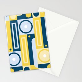 Blue Yellow Geometric  Stationery Card