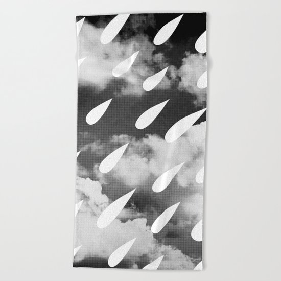 Storm Clouds + Droplets Beach Towel