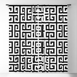 Greek Key (Black & White Pattern) Blackout Curtain