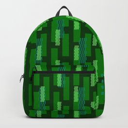 pixel brick geometric pattern_green Backpack