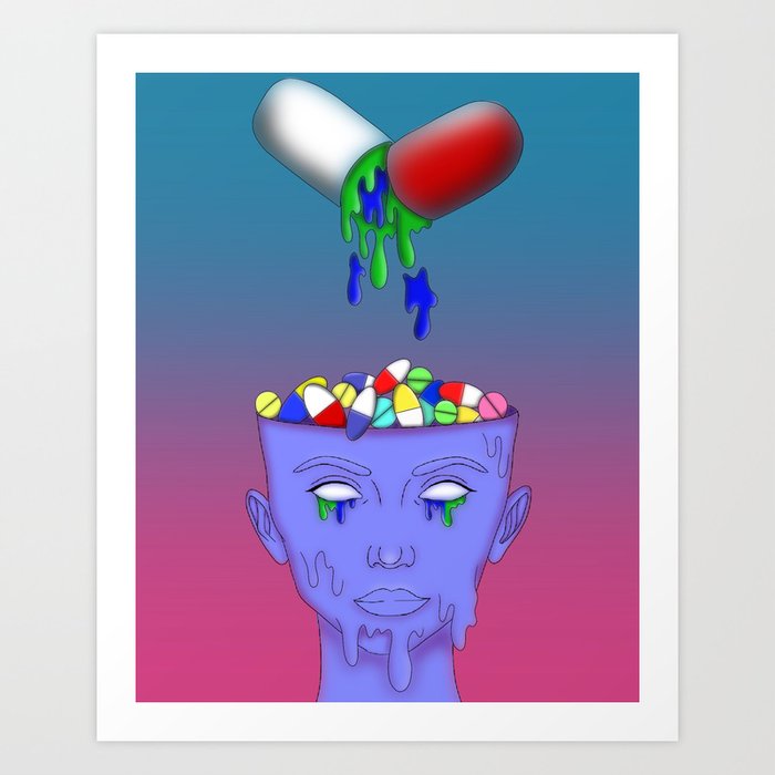 Pill Head Art Print by ChastinRaine