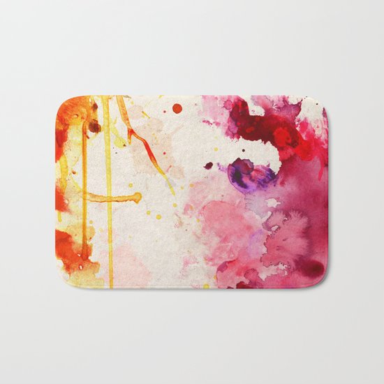 Fuchsia & Orange Color Splash Bath Mat