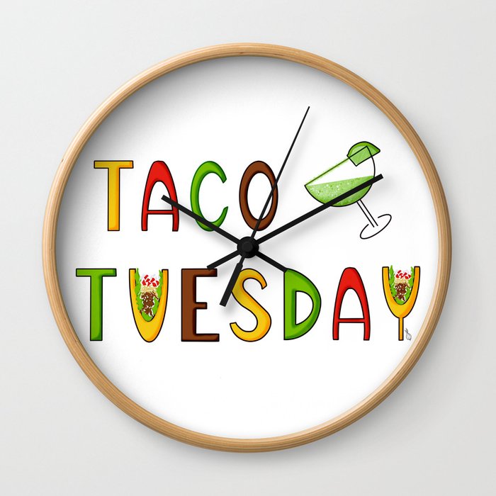 Taco Tuesday and a Margarita Wall Clock
