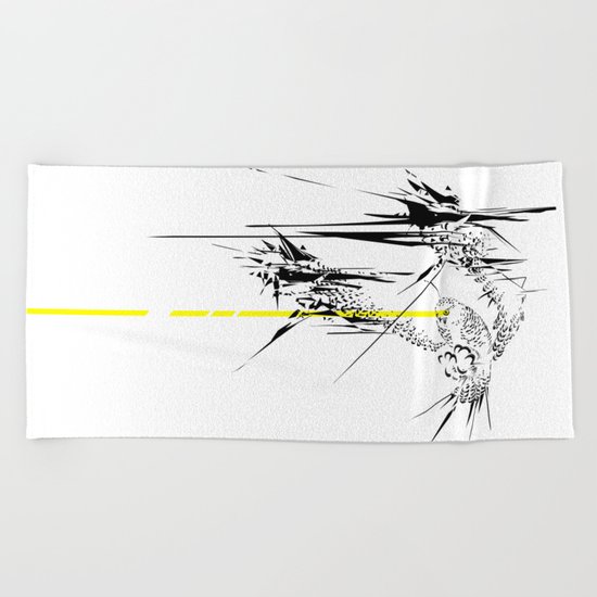 Holy Weapon // (Glitch Owl) Beach Towel