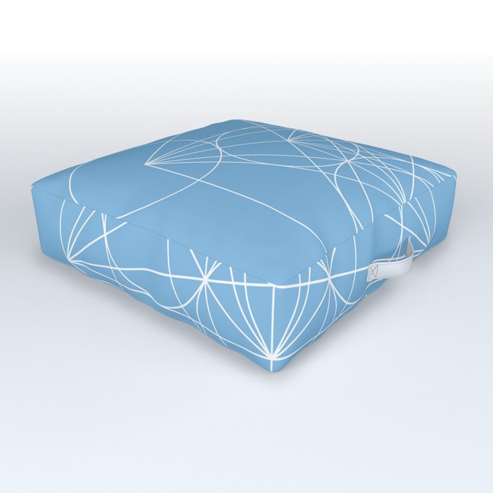 metatron's cube dark sky blue Outdoor Floor Cushion