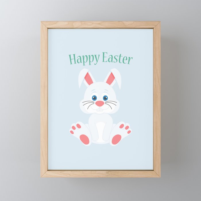 Cute easter bunny Framed Mini Art Print