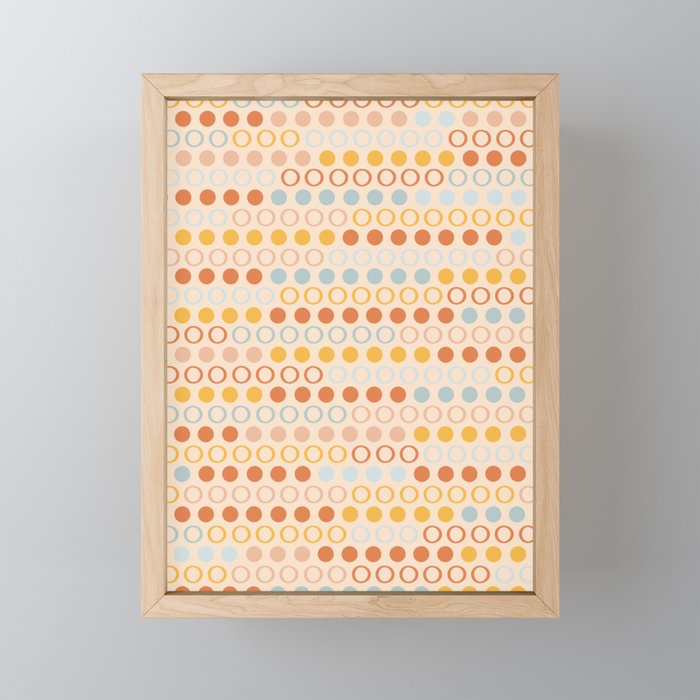 Dot Dot Dot Retro Modern Boho Minimalist Pattern Framed Mini Art Print