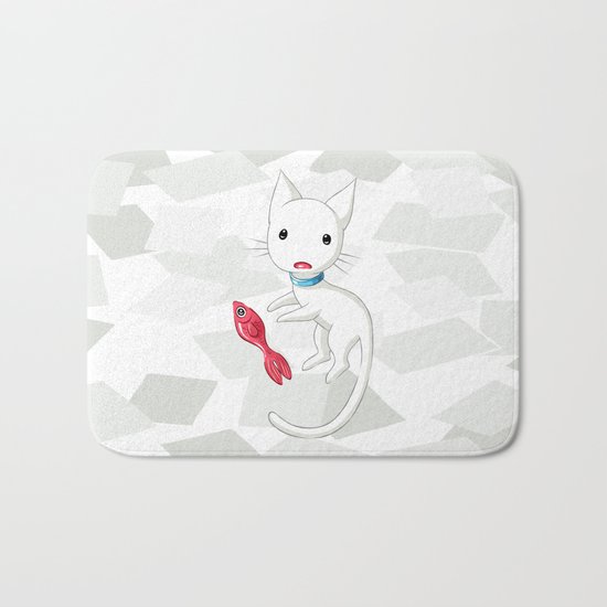 Cat and Fish Bath Mat