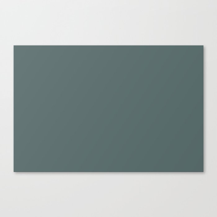 Jade Aqua Green Solid Color Pairs To PPG 2021 Trending Hue Juniper Berry PPG1145-6 Canvas Print