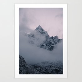 pastell nepal mountains Art Print